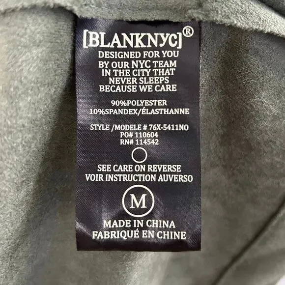 Blank NYC Women Green Suede Long Sleeve Jacket Fairy Boho Grunge Size Medium - Picture 6 of 11